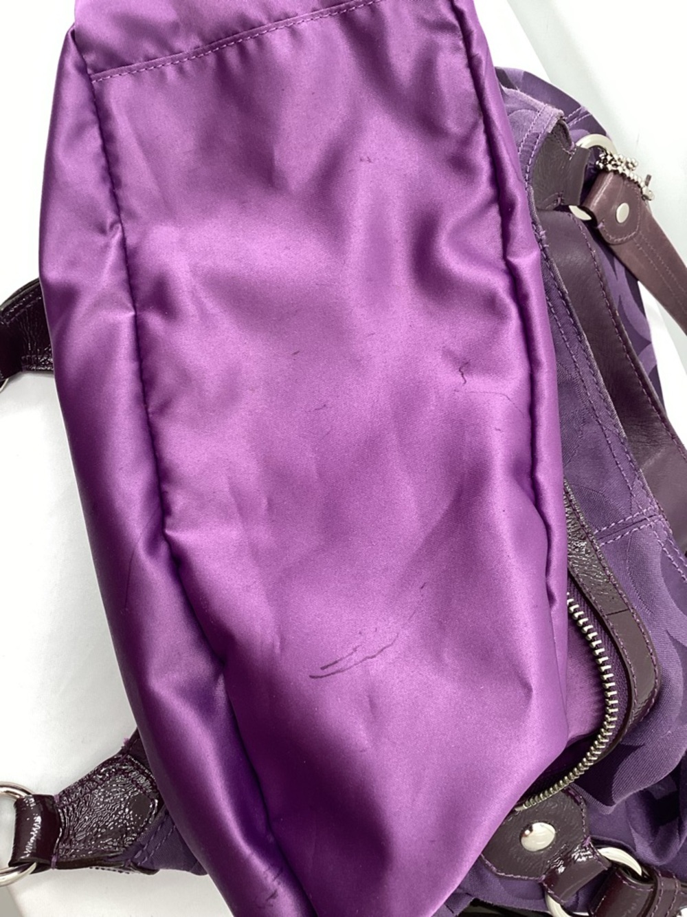Y2K Coach Madison Maggie Purple Signature Shoulder Bag - Picture 12 of 16